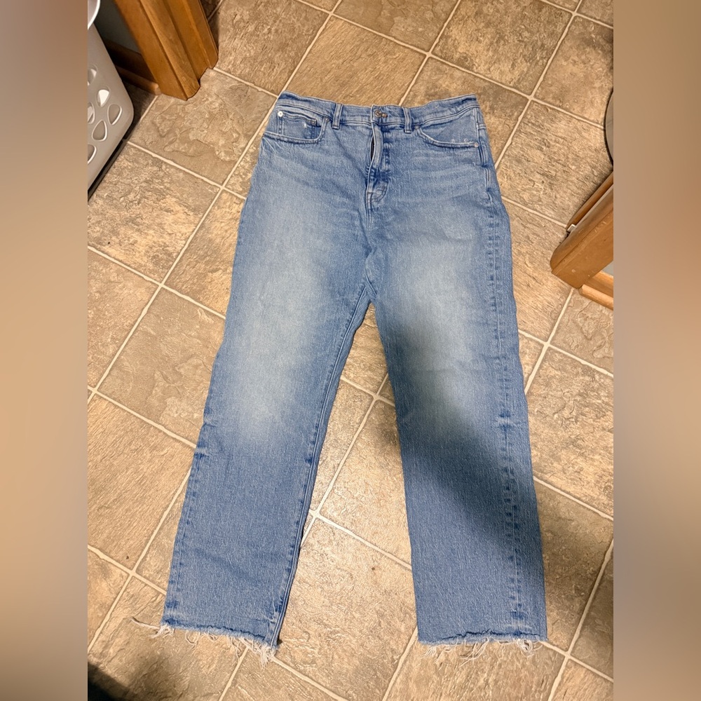 Classic Light Wash Straight Leg Jeans